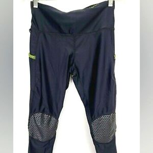 Garden Freak Legging pants with removable Knee Pads Black & Neon Green NWT